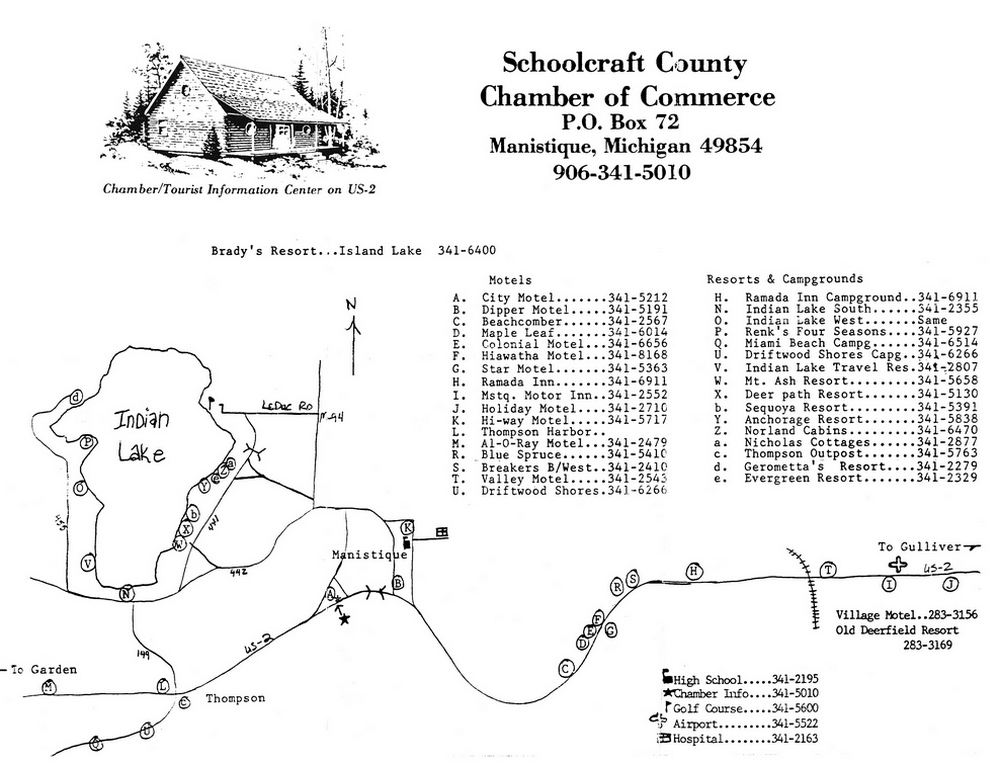 Hiawatha Motel - Handy Map Of Manistique Area Motels